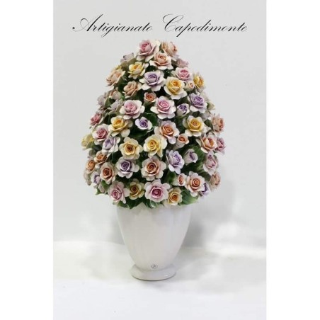 VASO CENTROTAVOLA DECORATO CON ROSE MISTE