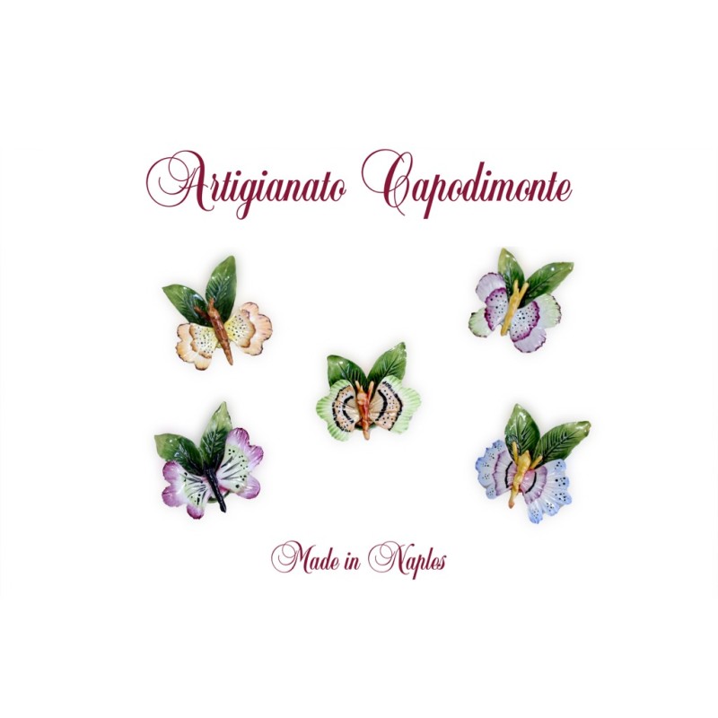 FARFALLE SEGNAPOSTO IN PORCELLANA DI CAPODIMONTE