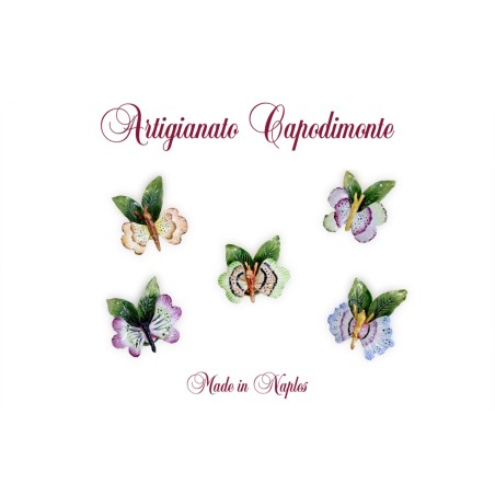 FARFALLE SEGNAPOSTO IN PORCELLANA DI CAPODIMONTE