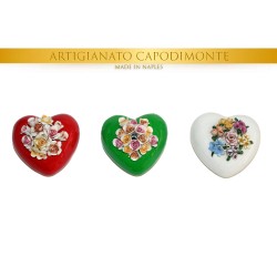M/35 PROFUMATORI A FORMA DI CUORE IN PORCELLANA DI CAPODIMONTE