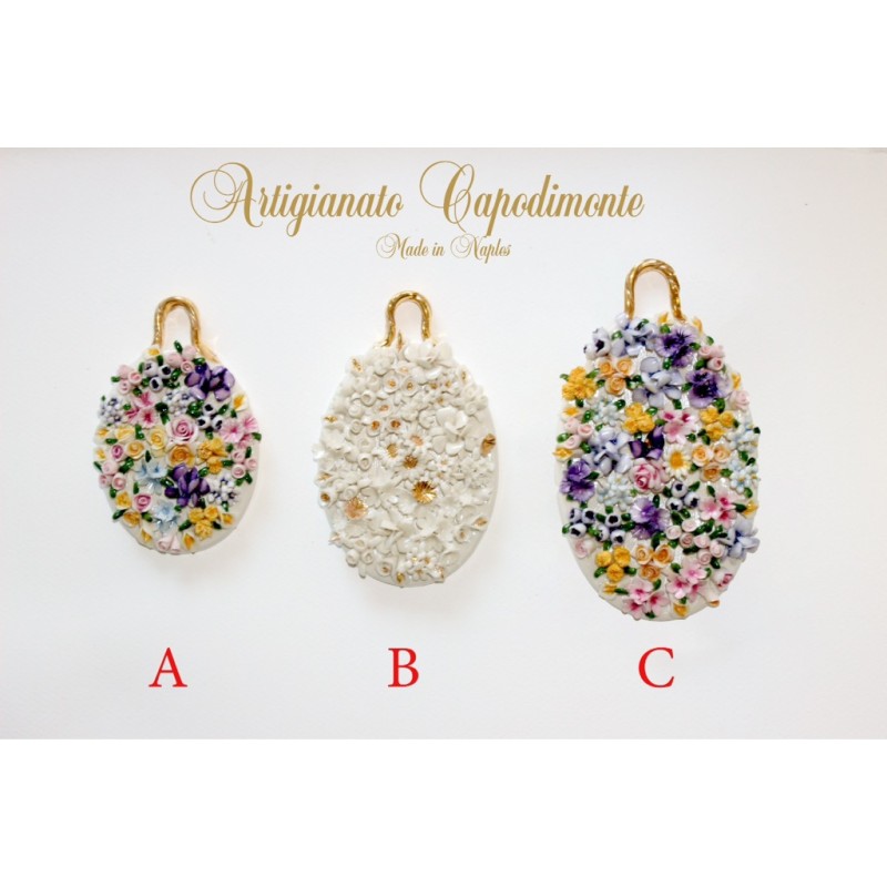 M/42 QUADRETTI OVALI DECORATI CON FIORELLINI
