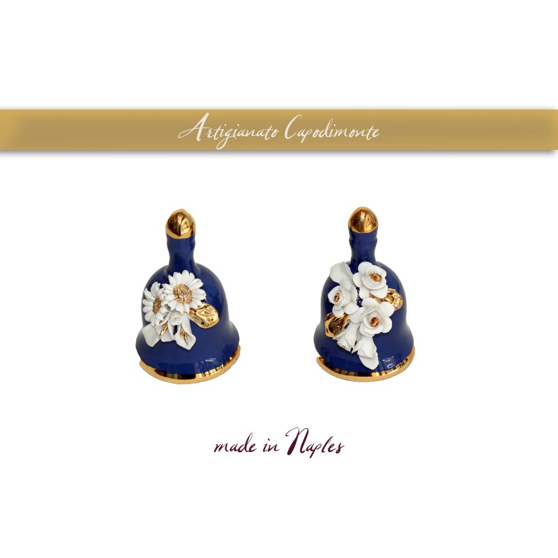 CAMPANELLE BLU COBALTO E ORO LUCCICOSO