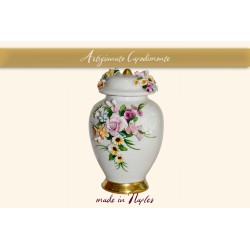 VASO POTICHE IN PORCELLANA DI CAPODIMONTE